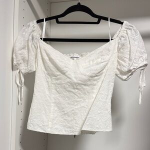 Reformation Eyelet Off the Shoulder Blouse